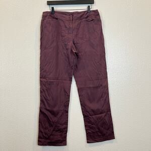 Eileen Fisher raisin purple ribbed corduroy straight leg pants